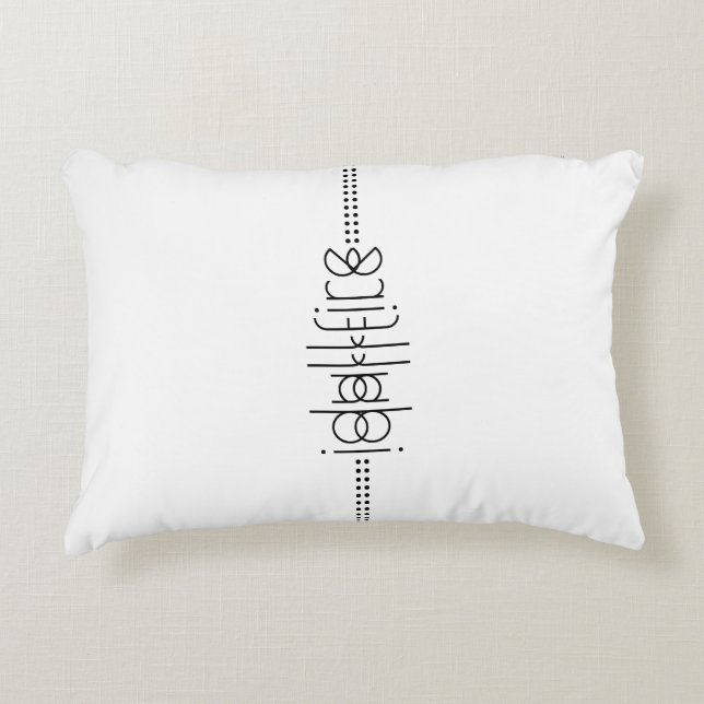 Almofada Decorativa Seu Nome como Glifos Alienígenas Branco Únicos (Frente)