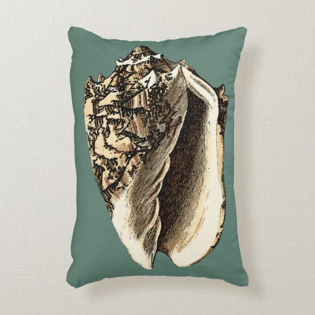 Almofada Decorativa Shell Teal Conch (Frente(Vertical))