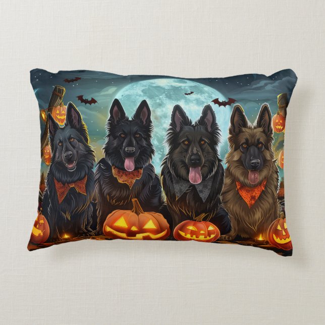 Almofada Decorativa Shepherd Halloween Spooky belga (Verso)