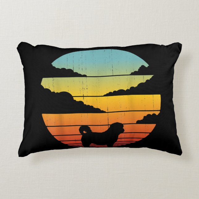 Almofada Decorativa Shih Tzu Style 60s 70s Homens Mulheres Presentes (Frente)