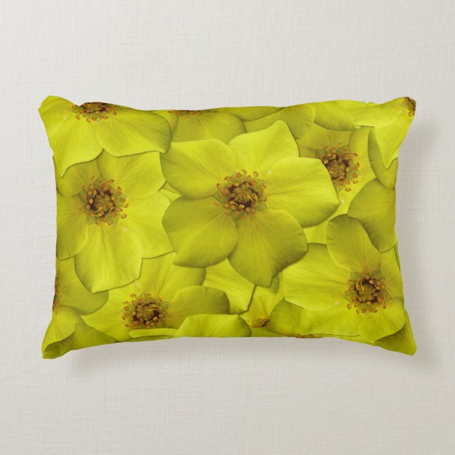 Almofada Decorativa Shrubby Cinquefoil Padrão Sem Costura (Frente)