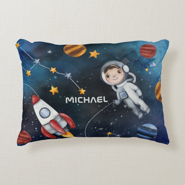 Almofada Decorativa Shuttle do Astronauta Espacial Exterior Personaliz (Frente)