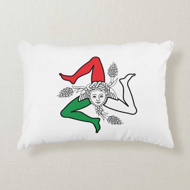 Almofada Decorativa Sicilian Trinacria Medusa Design (Frente)