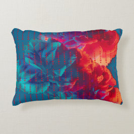 Almofada Decorativa Siga suas citações dos sonhos Flores Coloridas