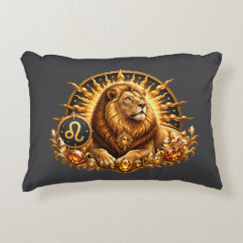 Almofada Decorativa Signo do Zodíaco Leão 2em1 Cinza e Branco