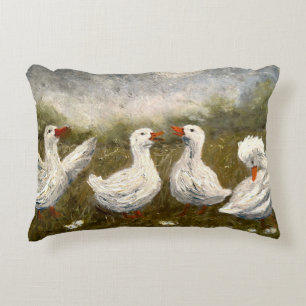 Almofada Decorativa Silêncio Quack: Ganso Noite Estrelada Pato Branco
