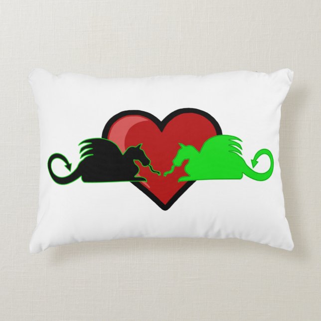 Almofada Decorativa Silhouette Dragon Love (Frente)