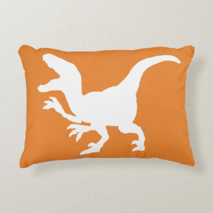 Almofada Decorativa Silhueta branca do raptor do dinossauro