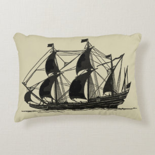 Almofada Decorativa Silhueta de navio com velas para barrar