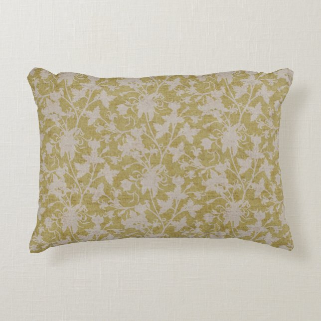 Almofada Decorativa Silhueta Floral Chintz-Chartreuse  (Frente)