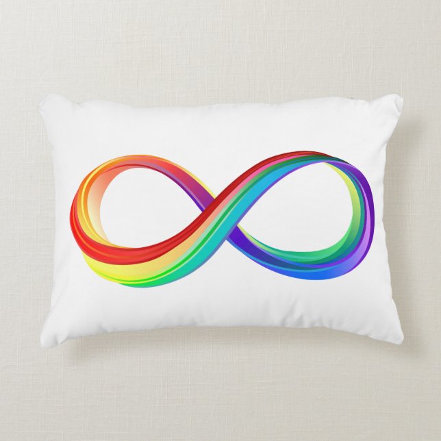 Almofada Decorativa Símbolo de Infinidade Arco-Íris em Camadas (Frente)