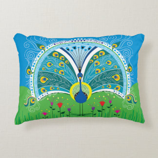 Almofada Decorativa Simetria de Pavão Encantadora