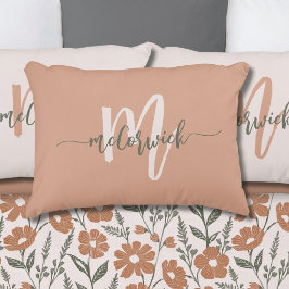 Almofada Decorativa Simple Family Monogram Name Terracotta