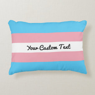 Almofada Decorativa Sinalizador de orgulho transgênero com texto pers
