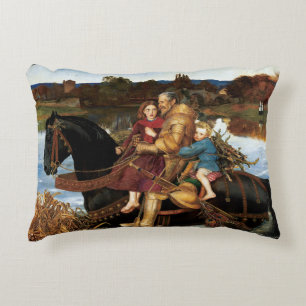 Almofada Decorativa Sir Isumbras no Ford c. 1857 por John Millais