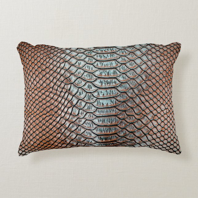 Almofada Decorativa skin leather texture backgroundtexture,crocodile,l (Frente)