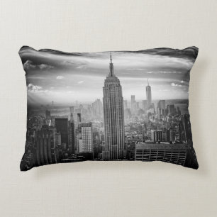 Almofada Decorativa Skyline da Nova Iorque preto e branco