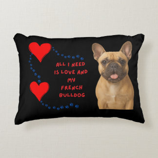Almofada Decorativa ❤️ Só Preciso De Amor E Meu Bulldog Francês 🐾 ❤️