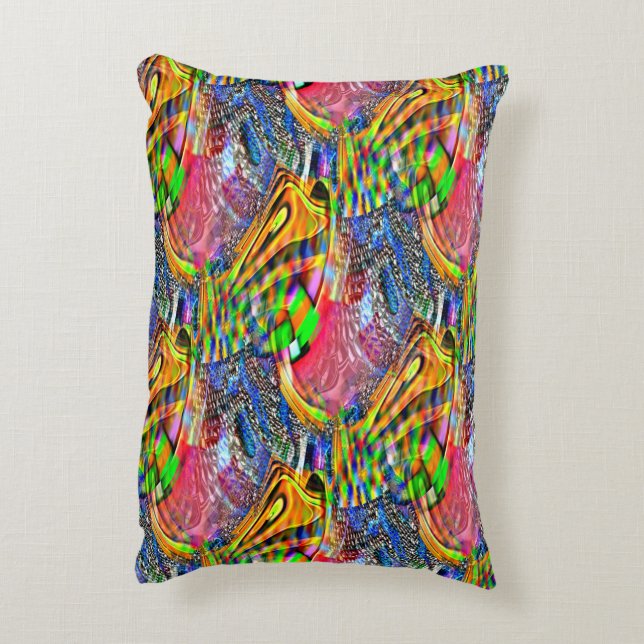 Almofada Decorativa Sobreposição de cores claras e vívidas sobre fundo (Verso(Vertical))