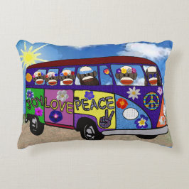 Almofada Decorativa Sock Monkey Peace Bus