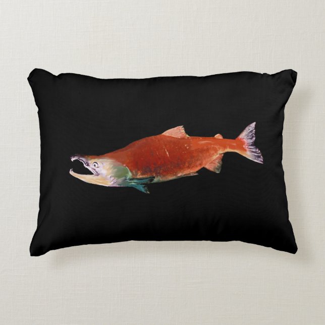 Almofada Decorativa Sockeye Salmon em Vermelho (Frente)