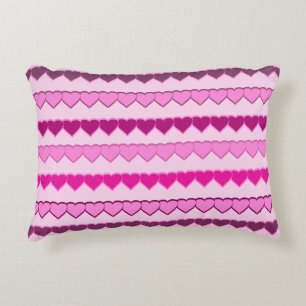 Almofada Decorativa Sombras das Linhas de Coração Rosa