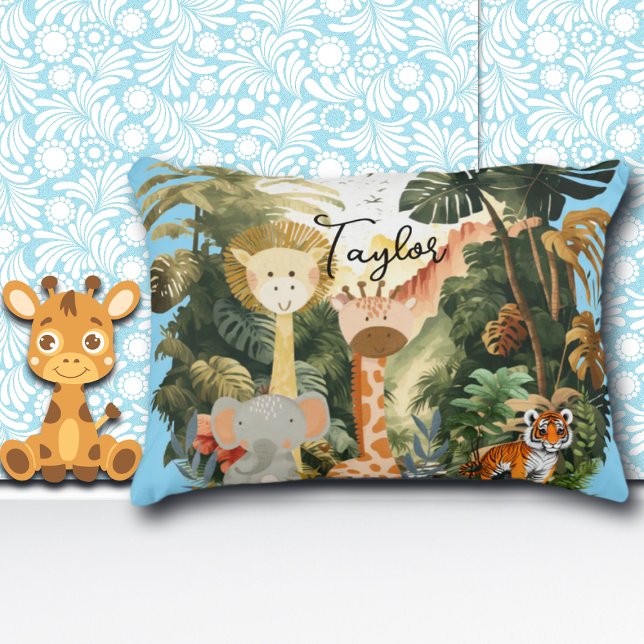 Almofada Decorativa Sonho Safari Exótico de Animais da Selva (Criador carregado)