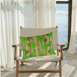 Almofada Decorativa Sonhos da Floresta Tropical Filodendro Bambu