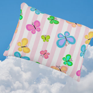 Almofada Decorativa Sonhos de Borboleta Faixa Rosa