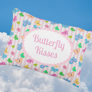 Almofada Decorativa Sonhos de Borboleta Personalizado Faixa Rosa
