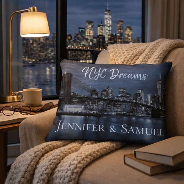Almofada Decorativa Sonhos de NYC Elegantes e Românticos (Criador carregado)