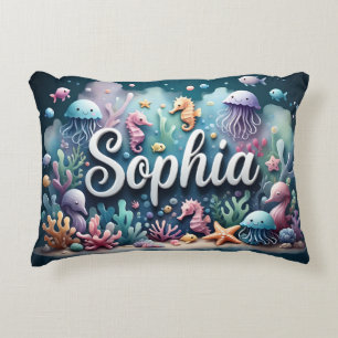 Almofada Decorativa Sophia Name Ocean Theme Decoror Sea Life
