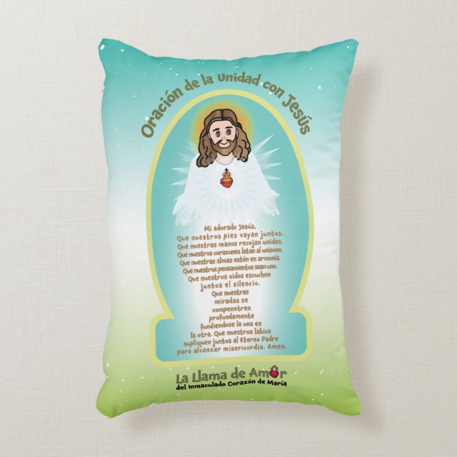 Almofada Decorativa Spanish Kids FOL Mama Mary Icon + Unity Prayer  (Frente(Vertical))