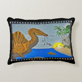 Almofada Decorativa Spinosaurus Beach Throw Pillow Black Pillow