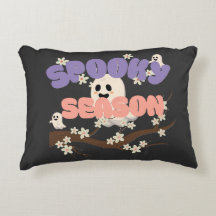 Spooky Season ghost Halloween accent Throw Pillow