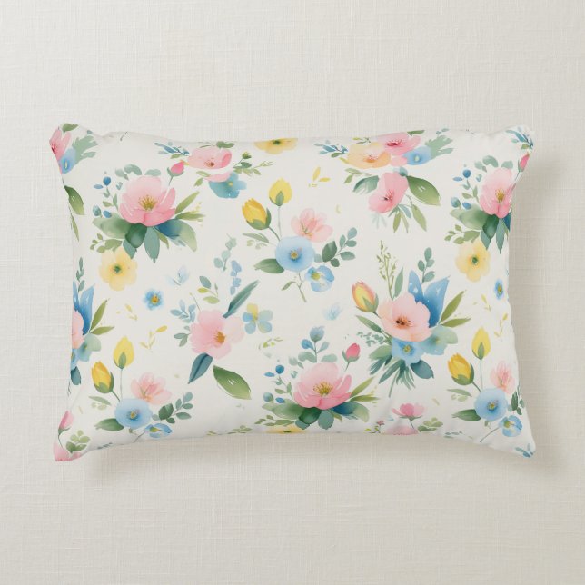 Almofada Decorativa spring garden pastel florals (Frente)