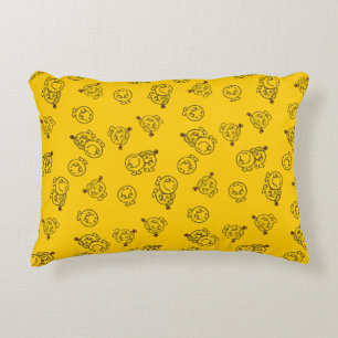 Almofada Decorativa Sr. Feliz & Pequena Miss Sol Padrão Amarelo