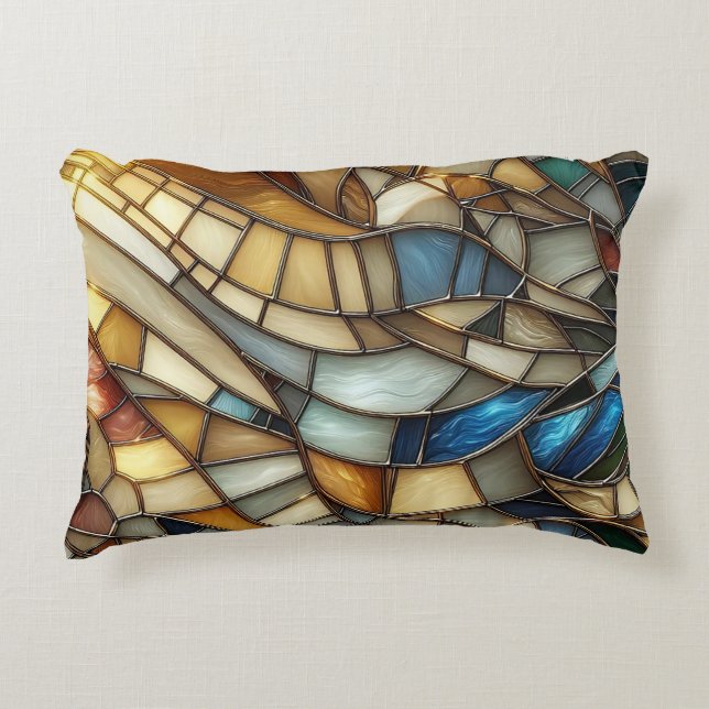 Almofada Decorativa Stained Glass Waves (Frente)