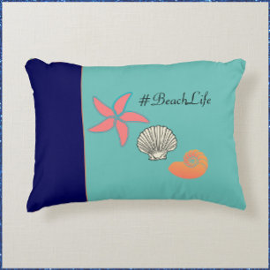 Almofada Decorativa Starfish e Seashell Beach Life
