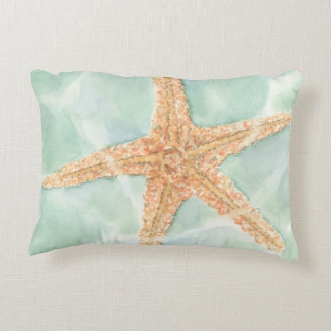 Almofada Decorativa Starfish náutico na água (Verso)