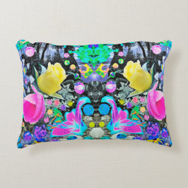 Almofada Decorativa Stargazer Lily, Rosa e Colagem de Hibiscus Rosa