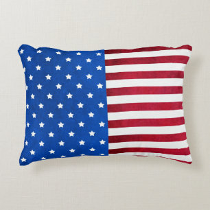 Almofada Decorativa Stars and Stripes-American Flag por Shirley Taylor