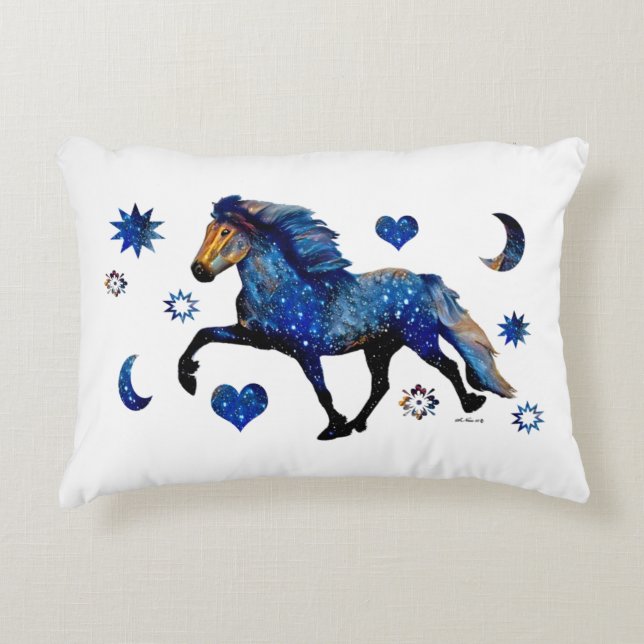 Almofada Decorativa Stary Night Charismatic Tolice, cavalo islandês (Frente)