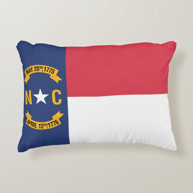 Almofada Decorativa State Flag of North Carolina, EUA (Frente)