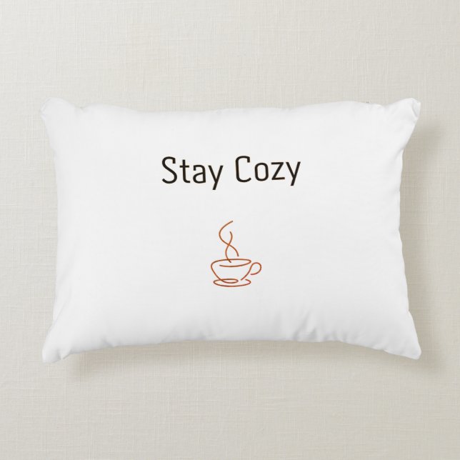 Almofada Decorativa Stay Cozy Throw Pillow | Minimal Cozy Aesthetic De (Frente)