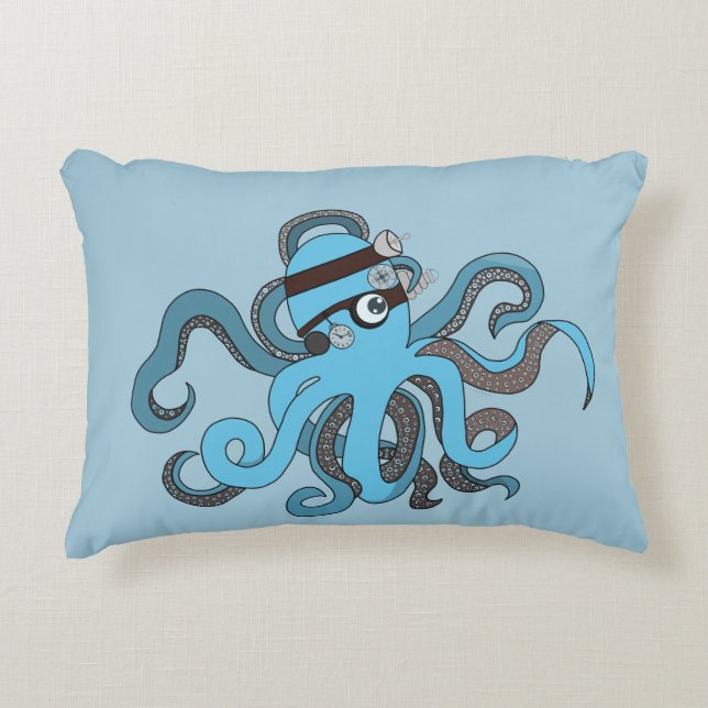 Almofada Decorativa Steampunk Octopus (Frente)
