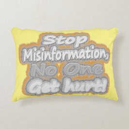 Almofada Decorativa "Stop Misinformation", Design de beleza. Comprar A