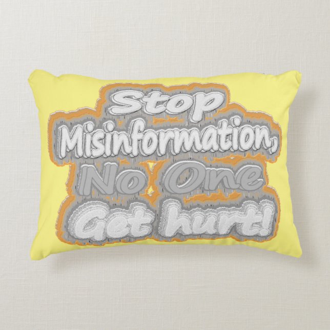 Almofada Decorativa "Stop Misinformation", Design de beleza. Comprar A (Frente)