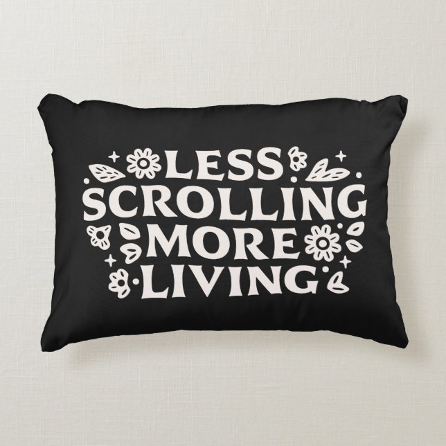 Almofada Decorativa Stop scrolling doomscrolling quotes aesthetic (Frente)