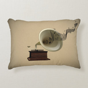 Almofada Decorativa Streams de Música do Gramophone